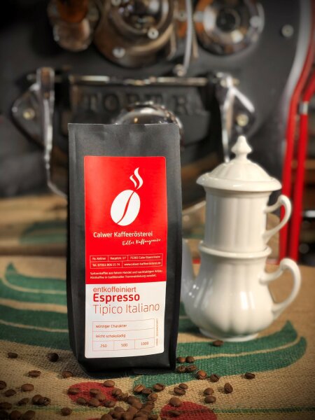 Espresso Tipico Italiano entkoffeiniert Filterfein gemahlen 250g